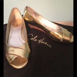 Cole Haan open toe wedge shoes